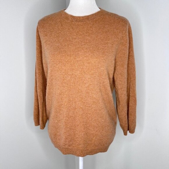 Talbots Crew Neck 100% Cashmere Tan Brown Sweater XL - Picture 1 of 4